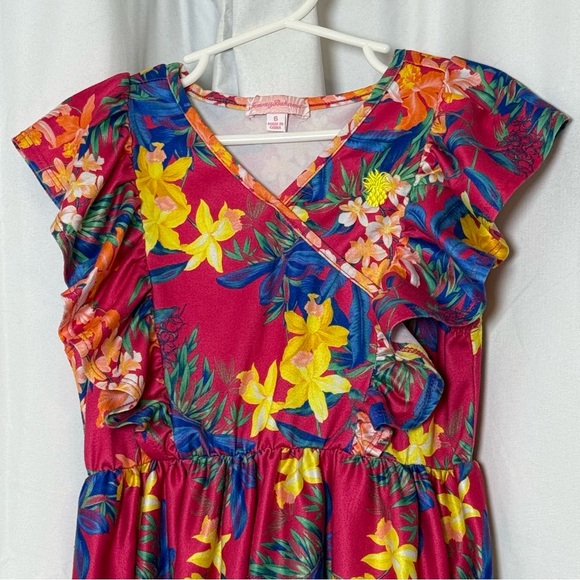 Tommy Bahama Girls Floral Dress Pink Size 6 - Picture 4 of 11